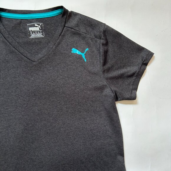 PUMA Women’s Athletic V-Neck T-Shirt Size M Gray Dry cell - Picture 5 of 13